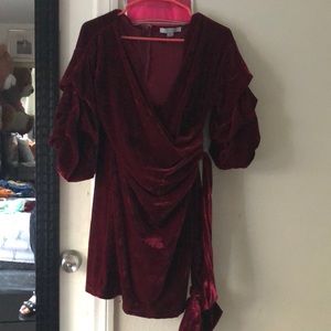 Red velvet dress